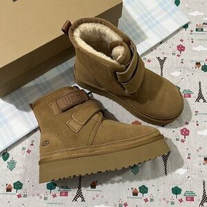 UGG Neumel Series Velcro-Closure Platform Snow Boots